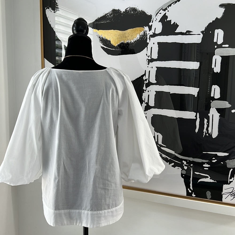 Massimo Dutti Women’s White Puff Sleeve Dress Shirt, Size 6 - Picture 5 of 9